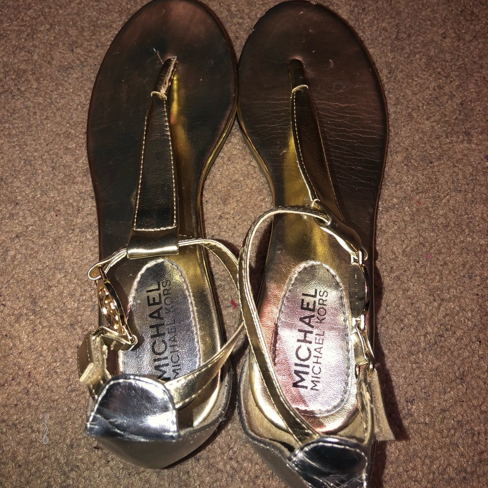 *slightly worn* Gold Michael Kors sandals